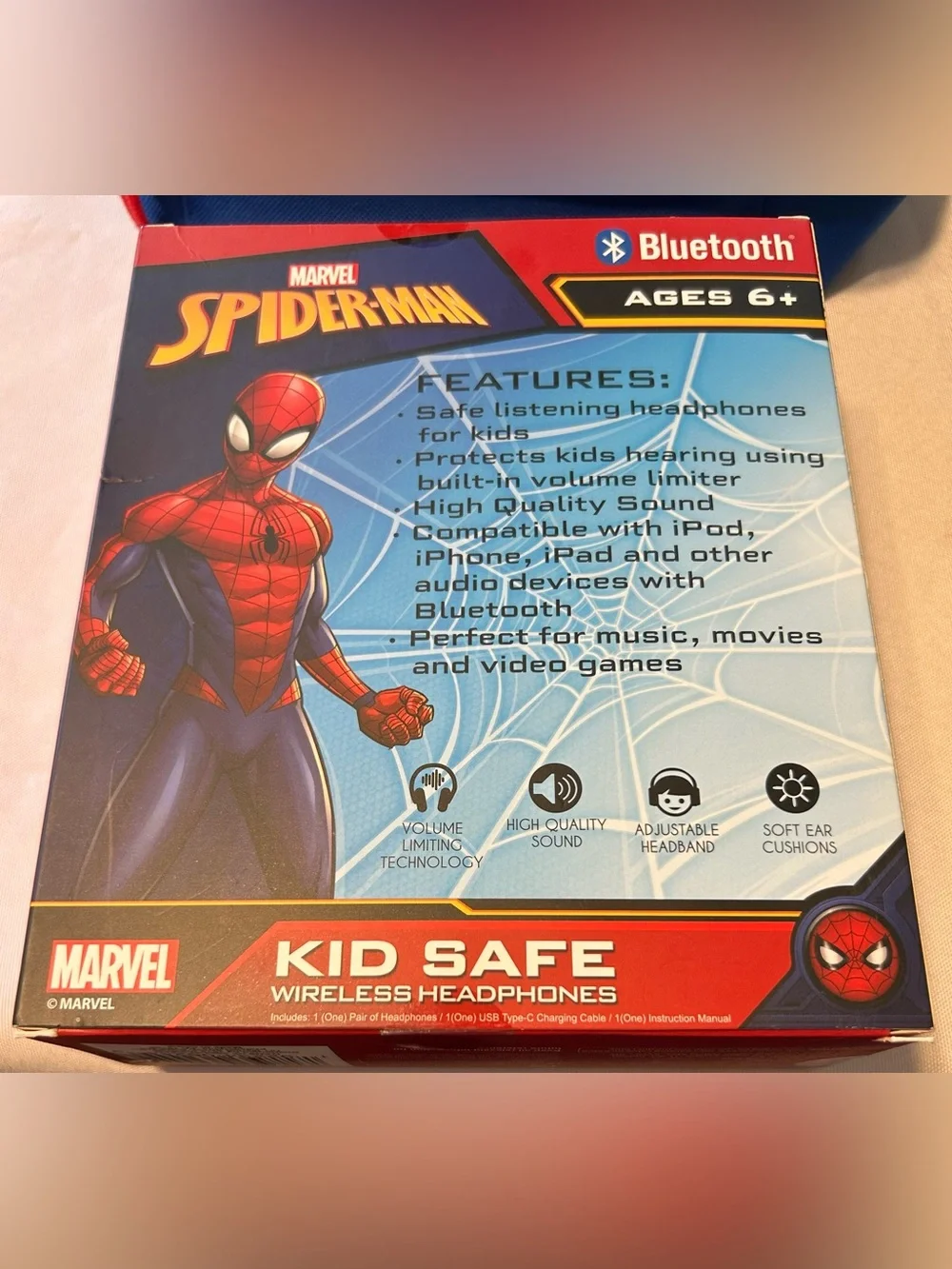 Hasbro Marvel Spiderman Mask, Headphones, Lunch Tote & Playing Card’s Bundle